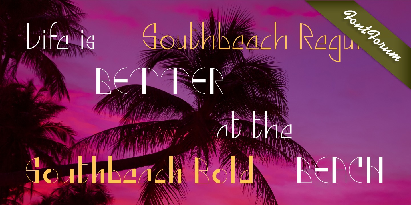 Ejemplo de fuente Southbeach Bold